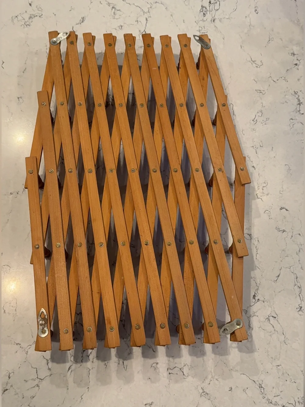 Vintage Extra Large Wooden Accordion 49 Peg Rack Wall Mount Expandable